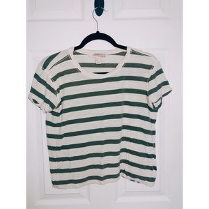 Green striped top